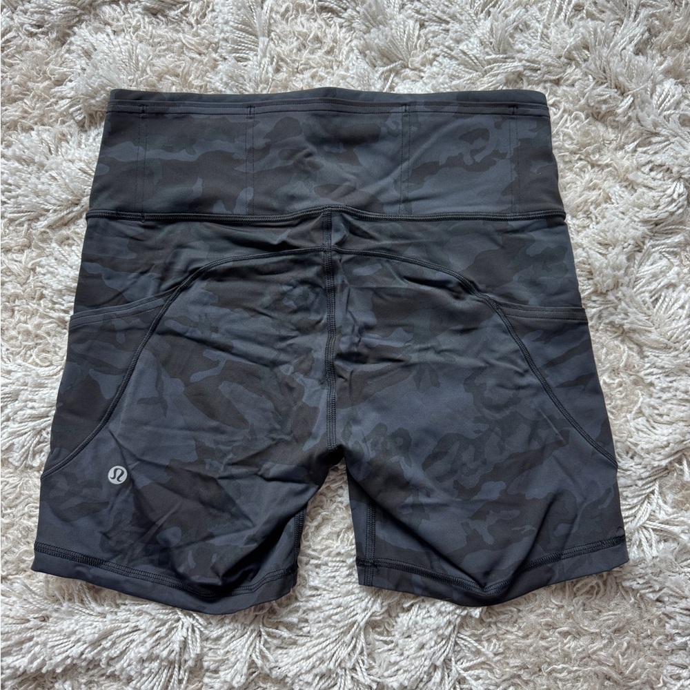 Lululemon Black Camo Biker Shorts